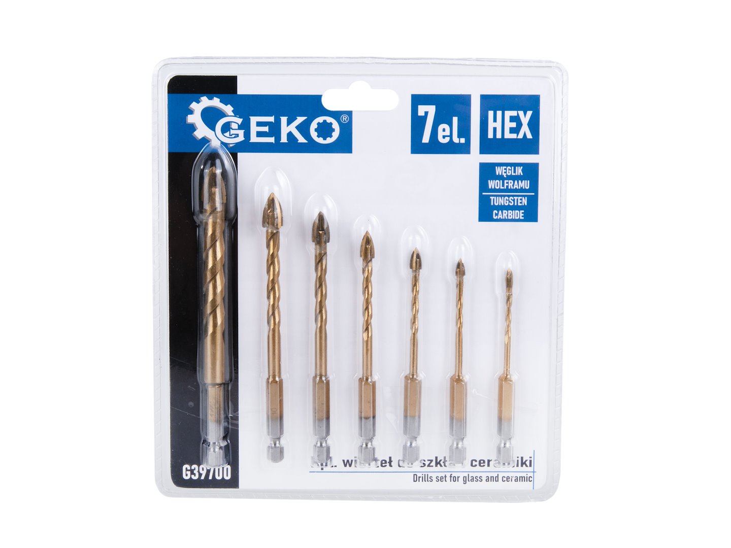 Sada vrtáků do skla a keramiky, 7 ks, HEX (10/40) 2