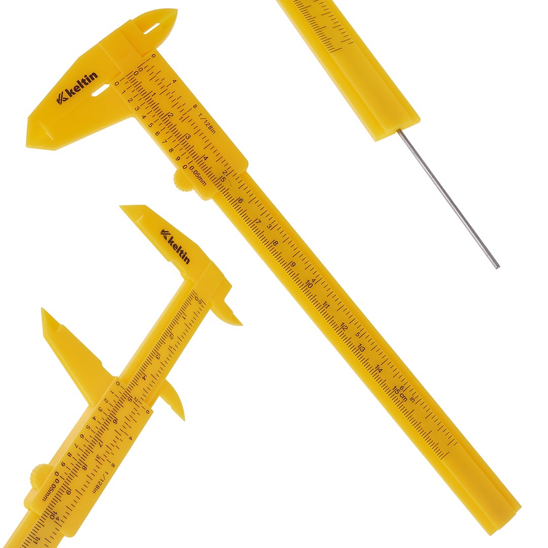 Plastové posuvné měřítko 0–150 mm Geko – celkový pohled