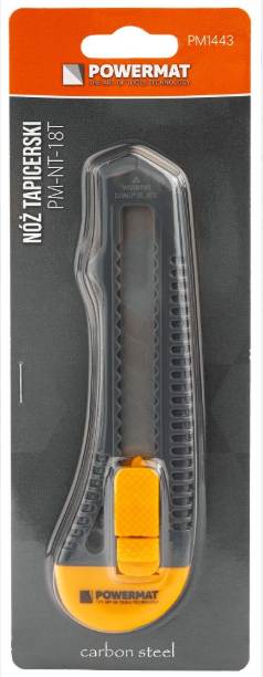 Tapetový / čalounický nůž PowerMat PM-NT-18T – 18 mm s aretací čepele