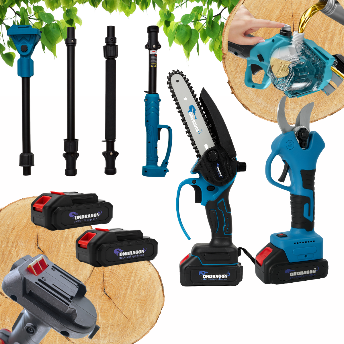 Aku sada Ondragon mini pila a nůžky na větve