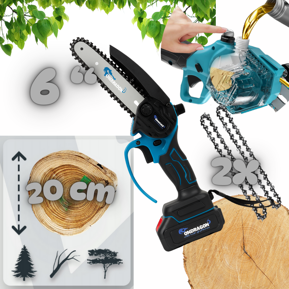 Mini řetězová pila Ondragon 6 palců