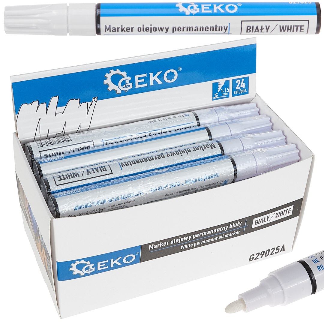 Permanentní olejový fix, bílá barva – výstavní karton (24/480) 1