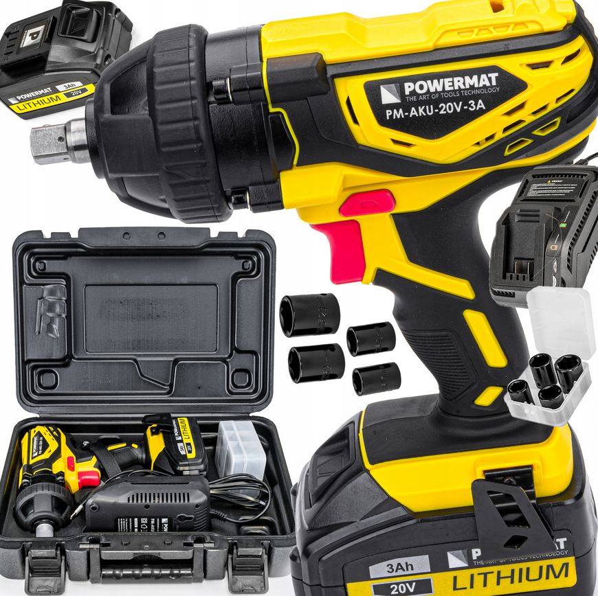 Akumulátorový rázový utahovák POWERMAT PM-AKU-20V-3A