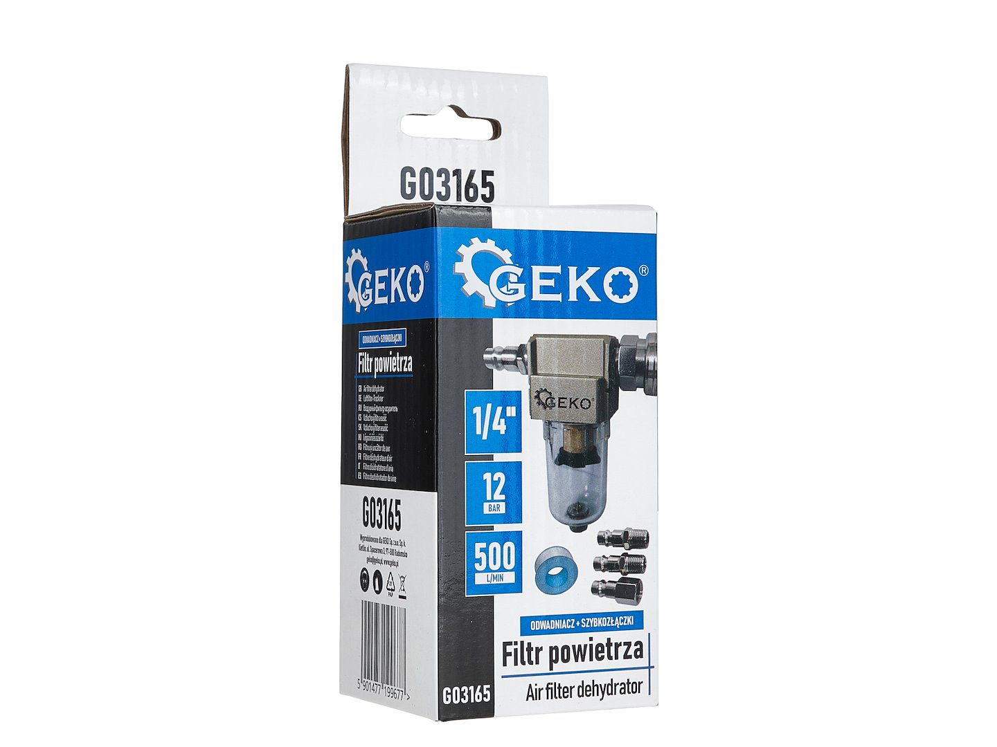 Vzduchový filtr – odlučovač vody 1/4" + rychlospojky (50) Geko 6