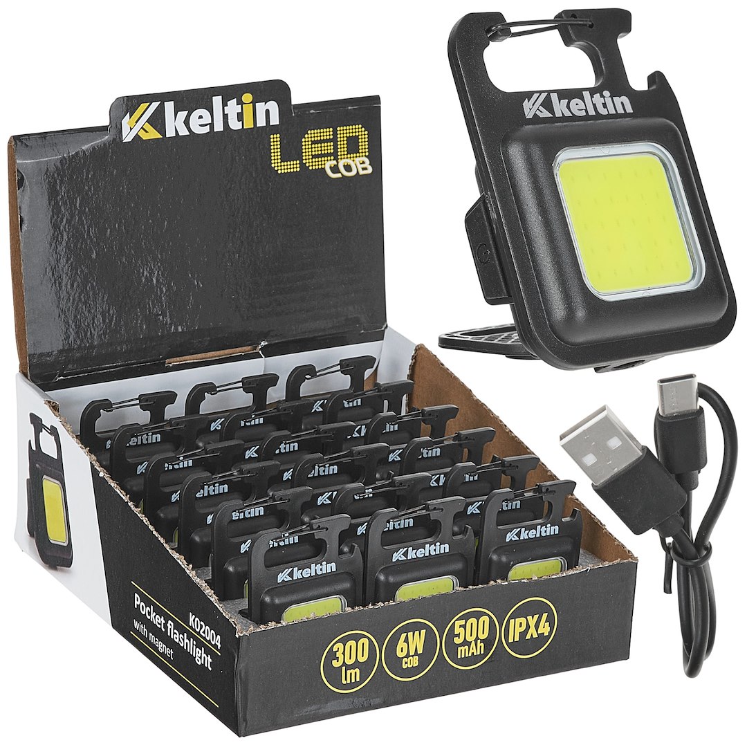 Mini kapesní svítilna Geko LED COB 6W 300lm s magnetem IPX4 – kompaktní osvětlení pro dílnu, auto i domácnost 1