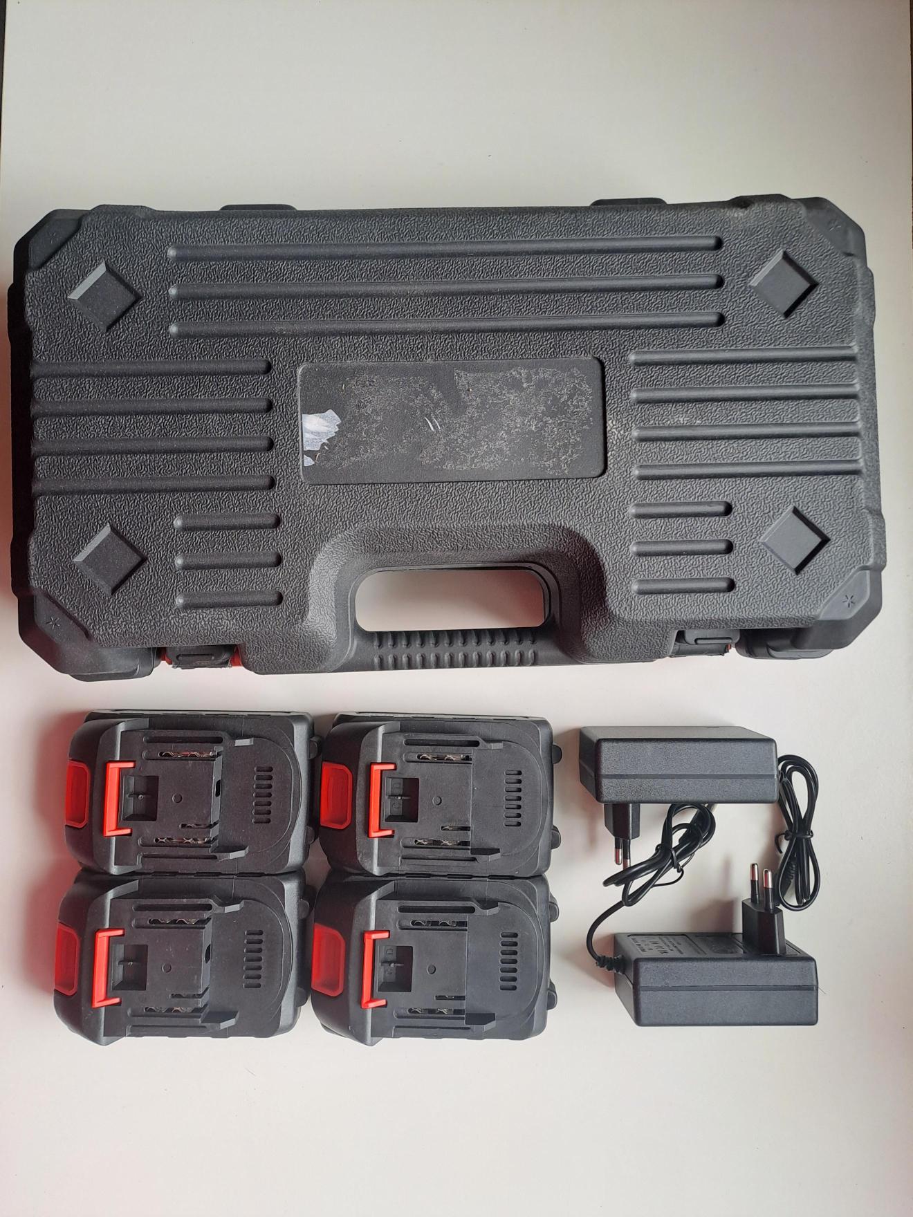 Velká sada 4× akumulátor 36V / 5Ah + 2× nabíječka + kufr ONDRAGON pro aku pilu – Li-Ion baterie