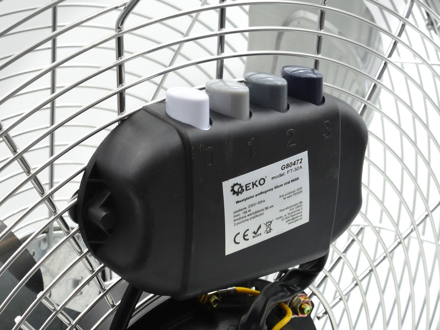 Podlahový ventilátor Geko 50cm nerezová ocel - průmyslový výkon pro dílny a sklady 4