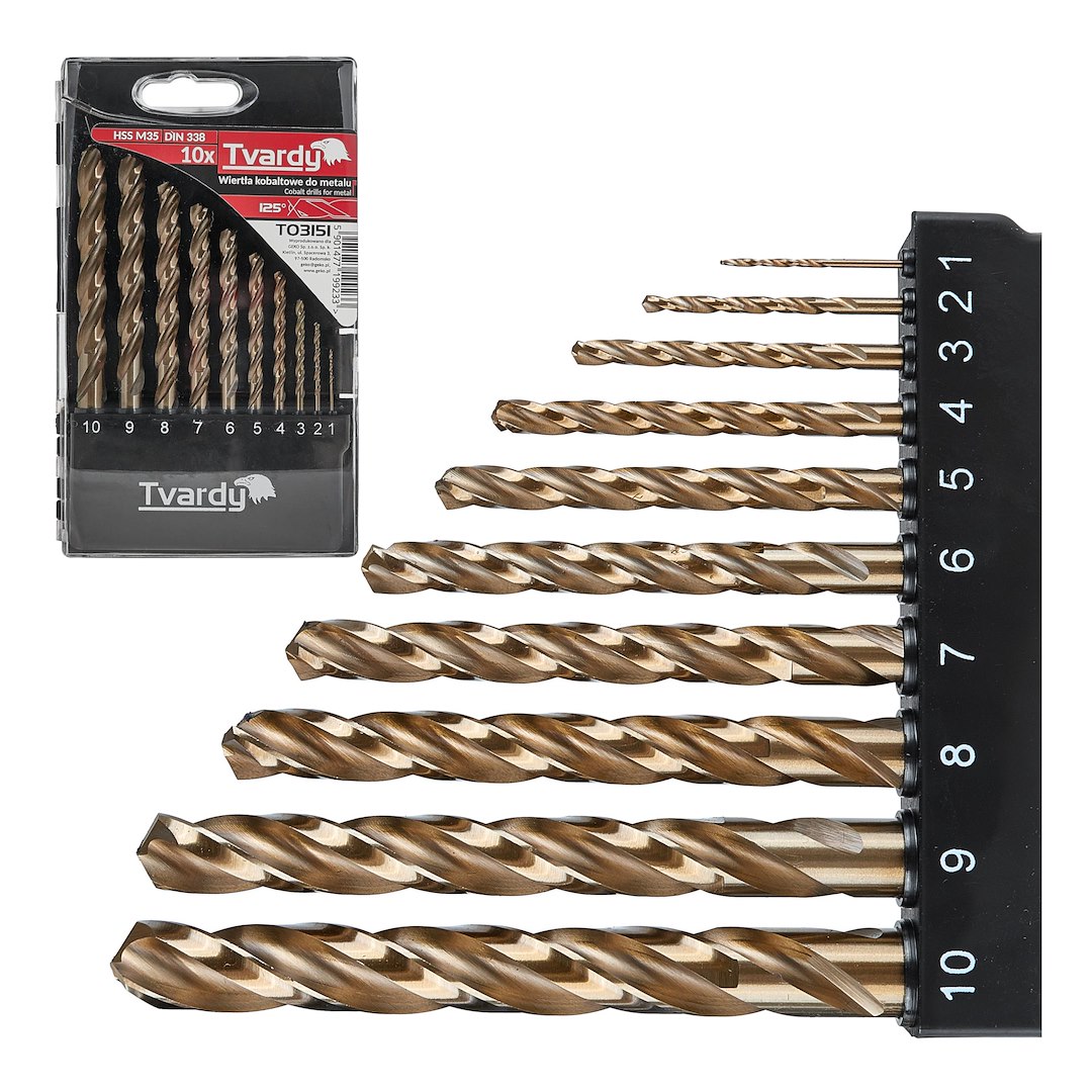Sada kobaltových vrtákov Geko HSS M35 10 ks (1-10 mm) pre tvrdé kovy 1