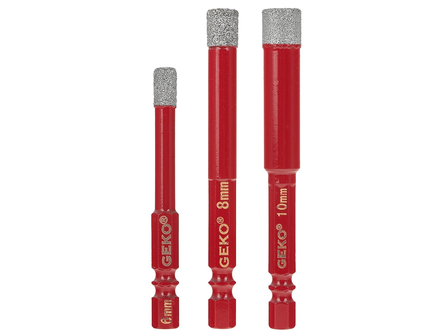 Sada diamantových vrtáků do gresu 6–10 mm, 3 ks, HEX (150) 2