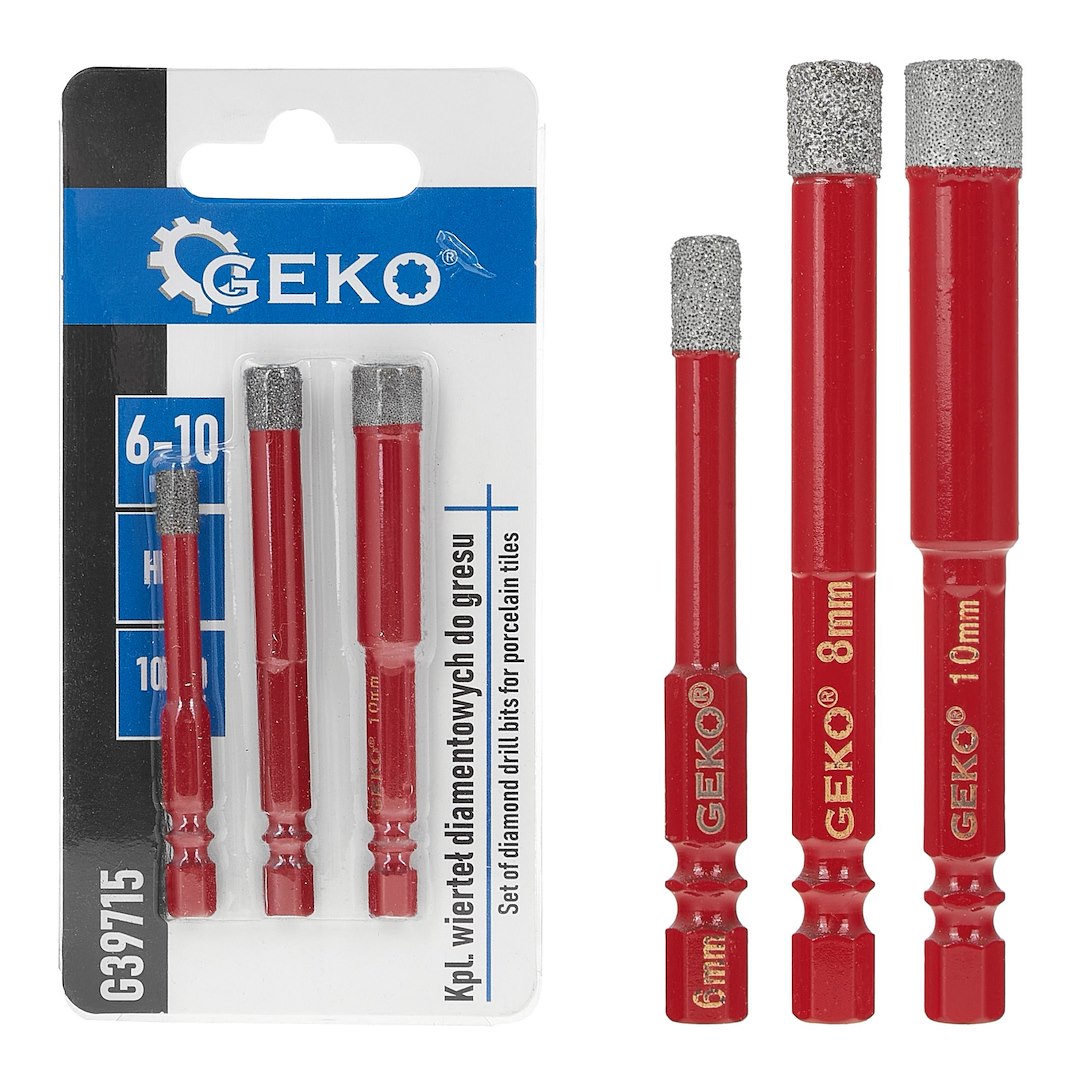 Sada diamantových vrtáků do gresu 6–10 mm, 3 ks, HEX (150) 1