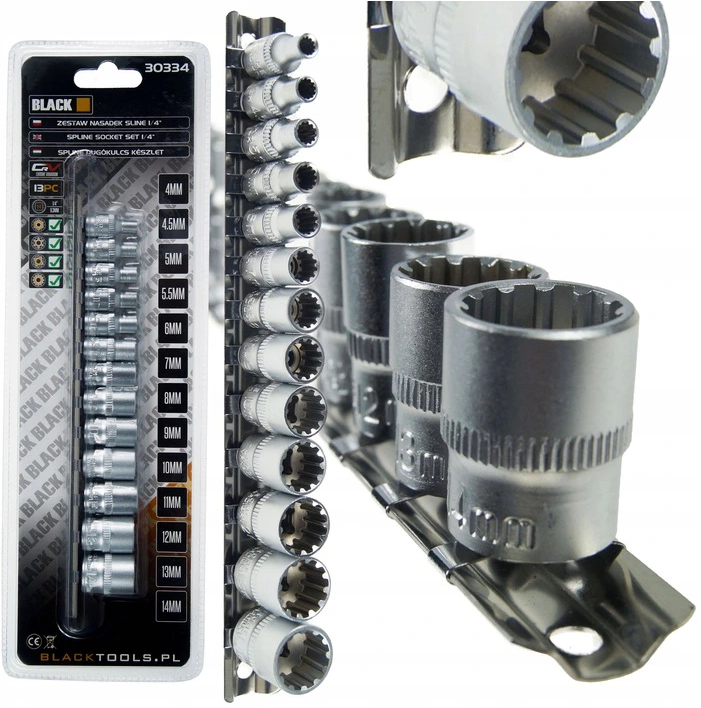 Hlavice nástrčné 1/4", 4-14 mm, sada 13 dílů
