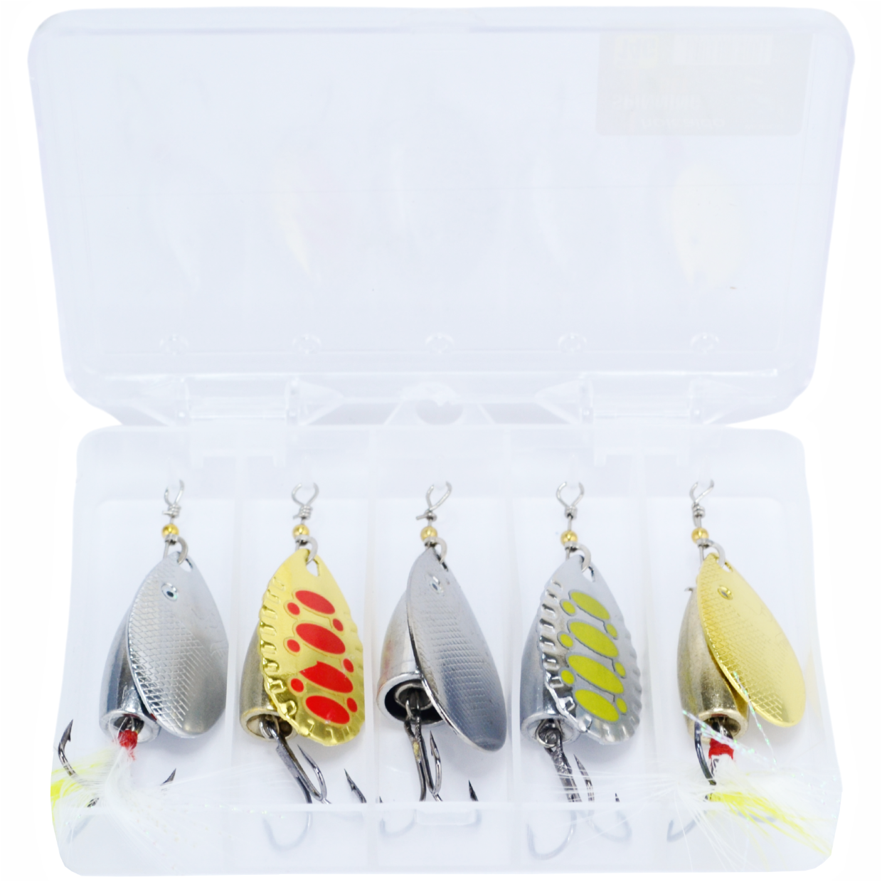 Sada 5 rotačních třpytek Hokkaido Spinners – detail barevného provedení