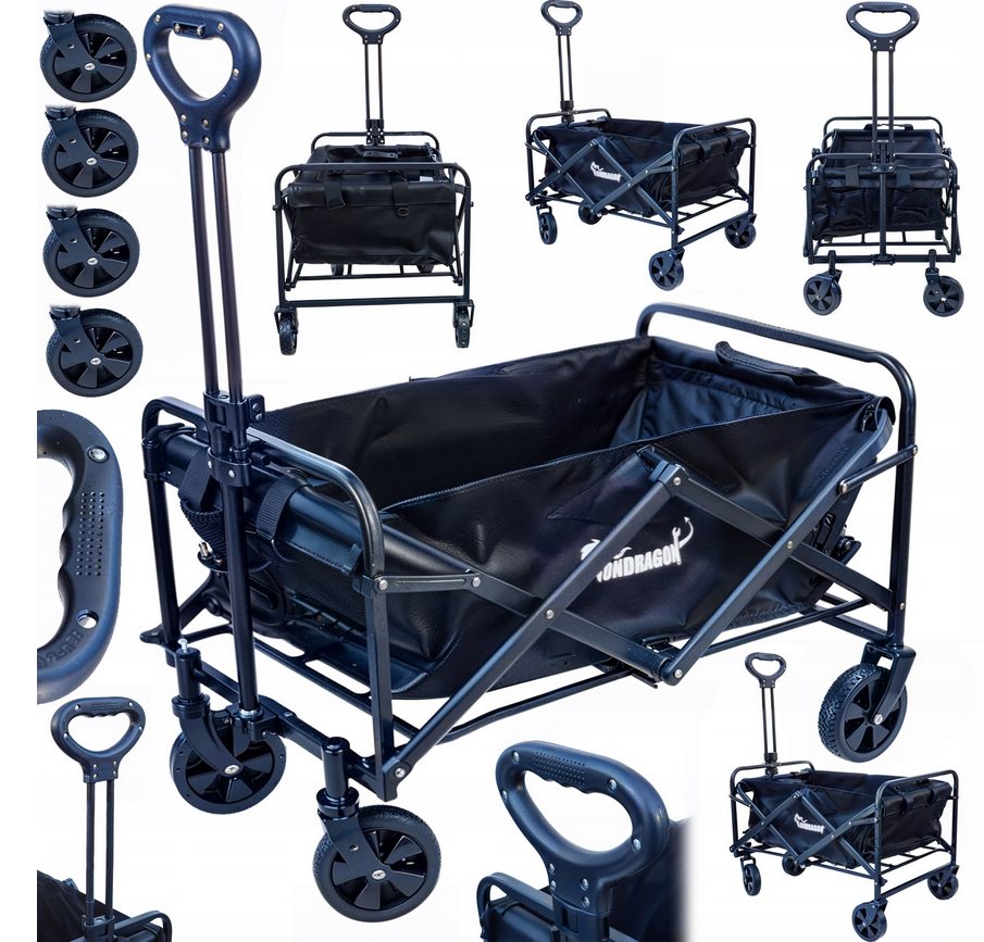 Robustný prepravný vozík s vekom - objem 120 l, plast, nosnosť 80 kg