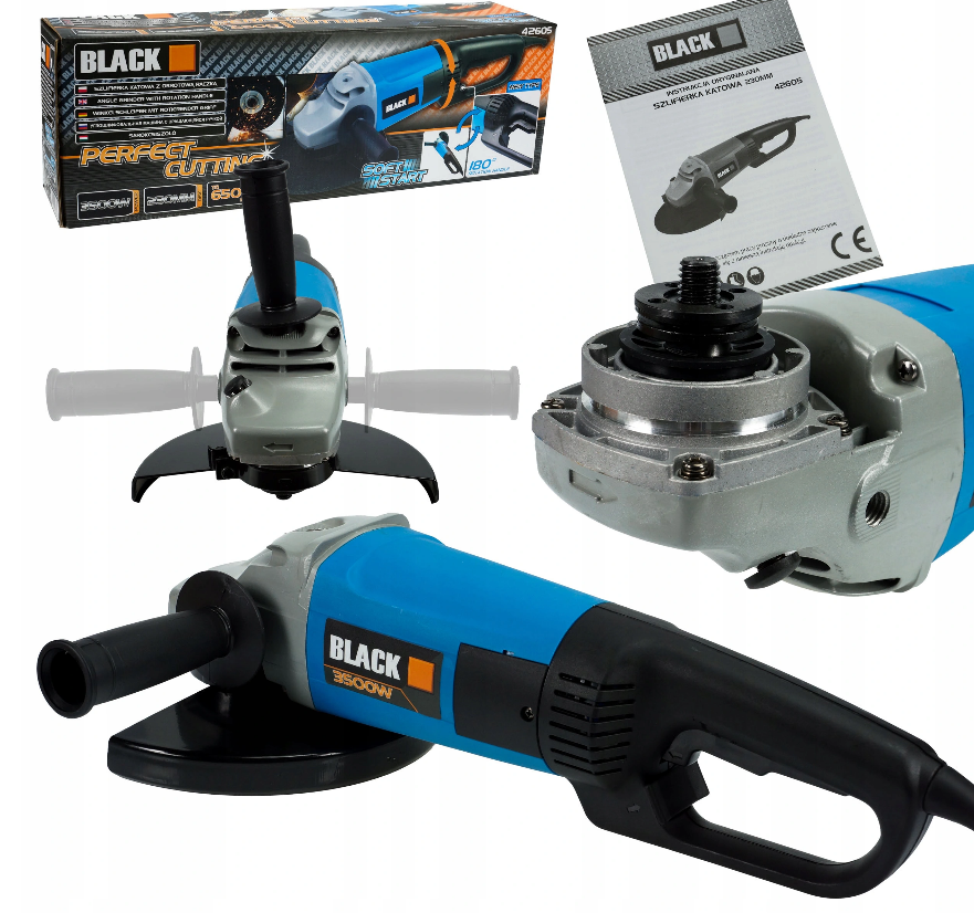 Úhlová bruska 230mm 2000W  Soft start  Black