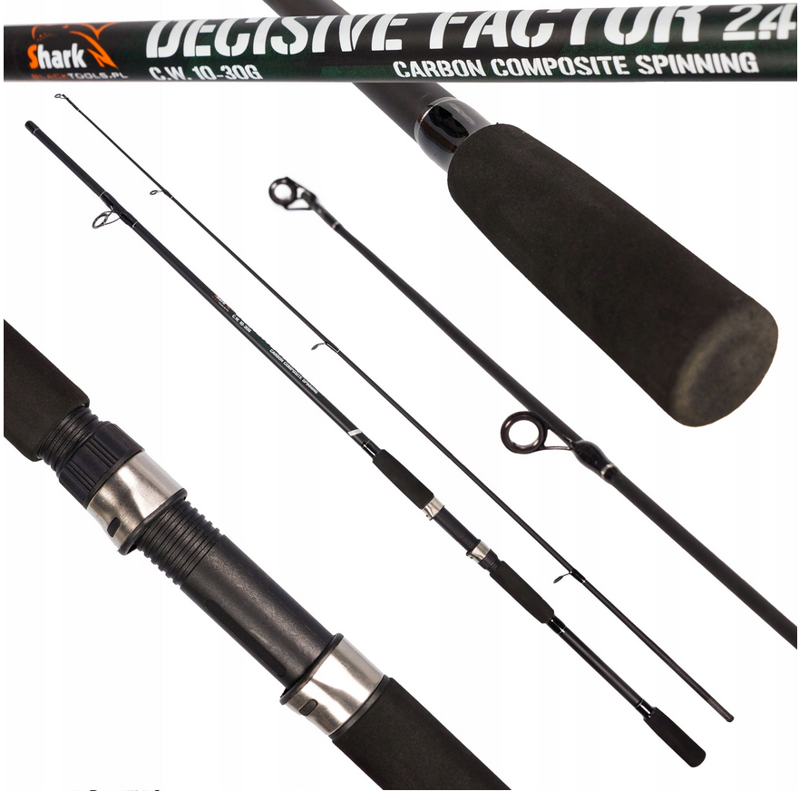 Přívlačový prut s karbonovým efektem 2,4 m, 10–30 g