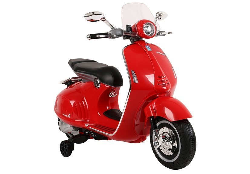 Elektrický skúter Vespa GTS 300 červený – LEAN CARS – detský skúter s autentickým dizajnom