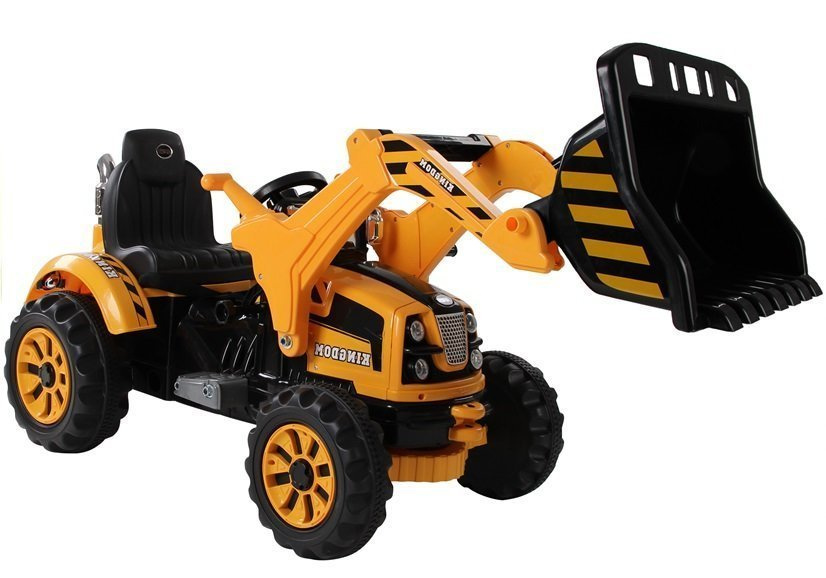 Elektrický traktor LEAN CARS s bagrom, oranžový, 2x6 V, 7 Ah, pre deti vo veku 3–8 rokov, s funkčnou lopatou