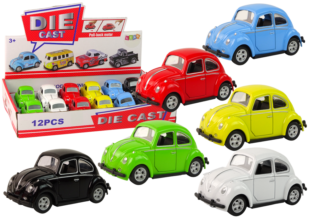 Autíčko s třecím pohonem LEAN Toys osobní auto Brouk 8cm - 6 barev s gumovými pneumatikami
