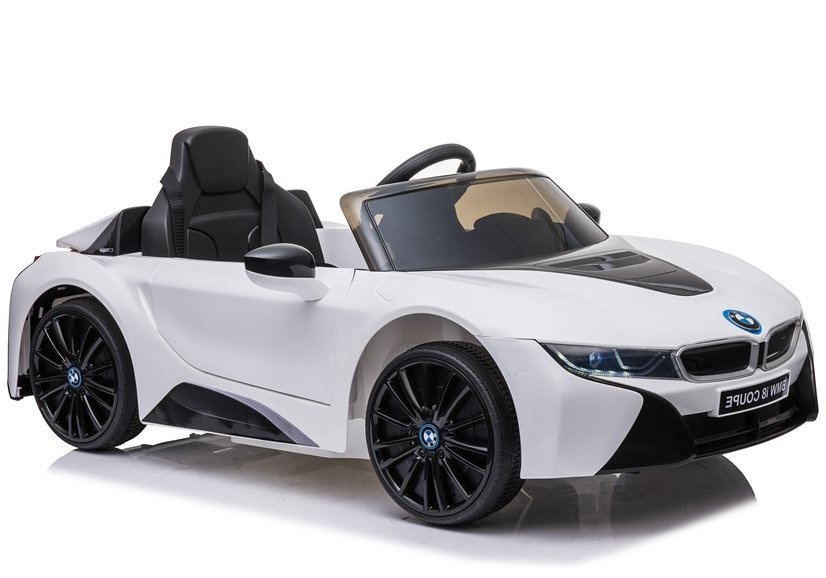 Dětské elektrické auto BMW i8 Coupé LEAN CARS 12V bílé s dálkovým ovládáním pro děti 3-8 let