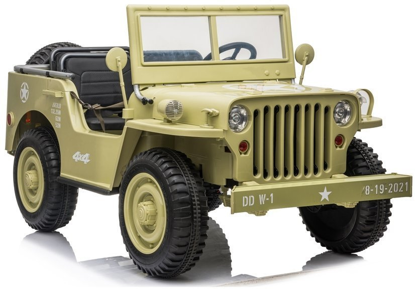 Elektromobil na akumulátor LEAN CARS JH101 Khaki s lítium-iónovou batériou pre deti