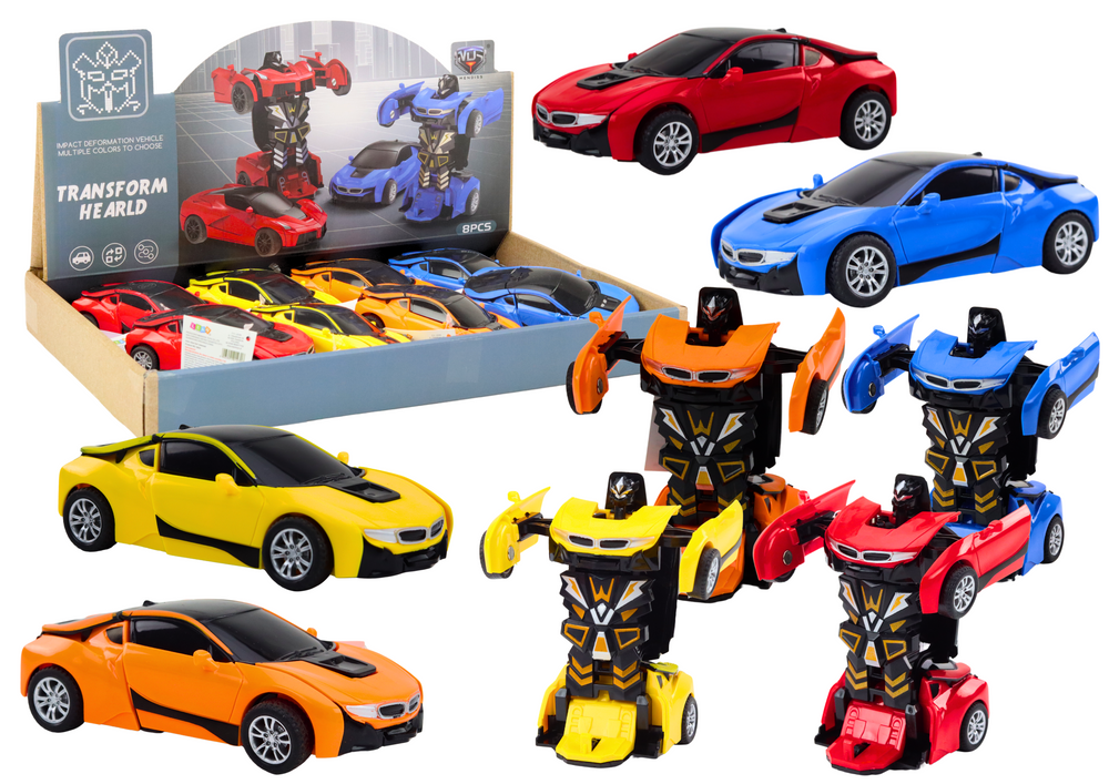 Transformujúca hračka Auto-Robot 2v1 LEAN Toys - premena z auta na robota v 4 farbách