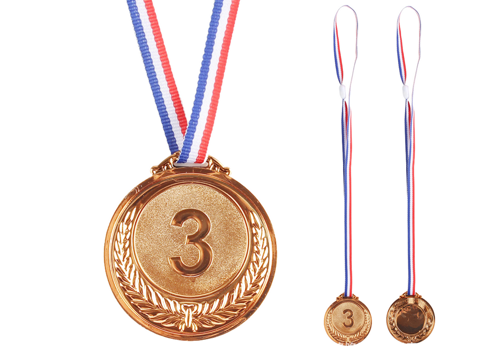 Bronzová medaile třetí místo zinková 6,5cm - ocenění trofej LEAN Toys