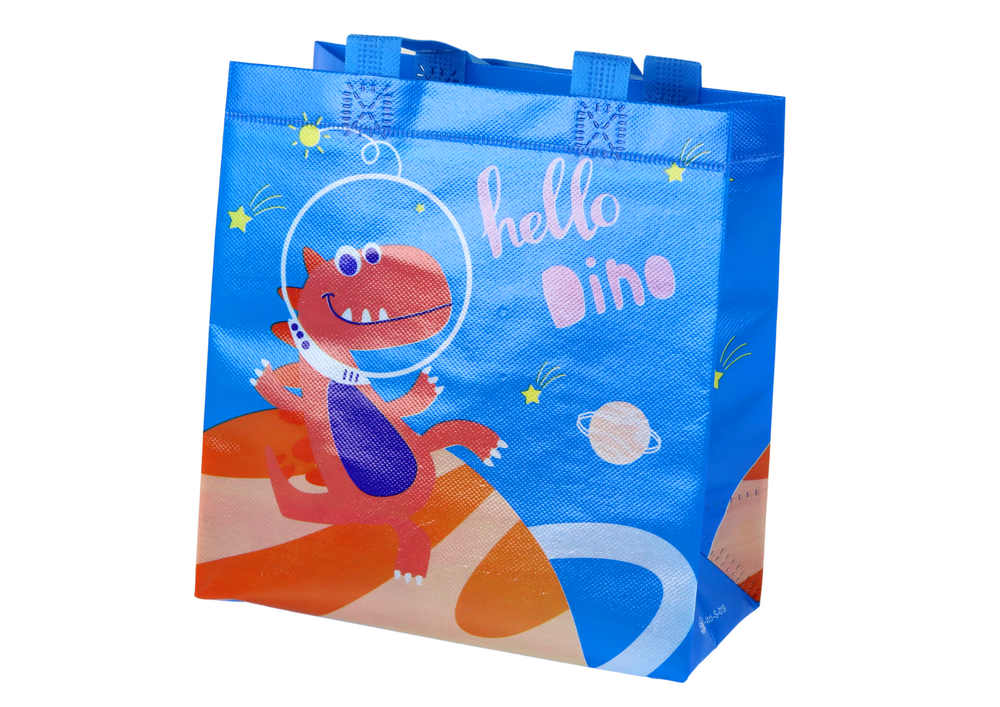 Dárková taška Dino modrá LEAN Toys 23x21,5x11 cm - stylový obal pre deti dárky