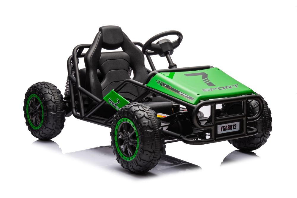 Dětské elektrické auto Buggy A8812 zelené 24V LEAN CARS - dvoumístné s dálkovým ovládáním