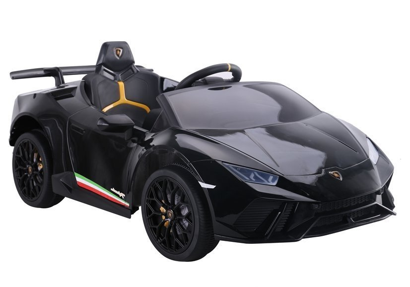 Detské elektrické autíčko Lamborghini Huracán, čierne, 12 V, s diaľkovým ovládaním – LEAN CARS pre deti vo veku 3–8 rokov