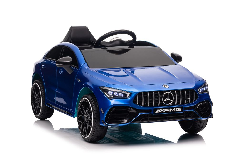 Dětské elektrické auto Mercedes CLA 45s AMG modrý lakovaný 4x4 12V s pohonem všech kol