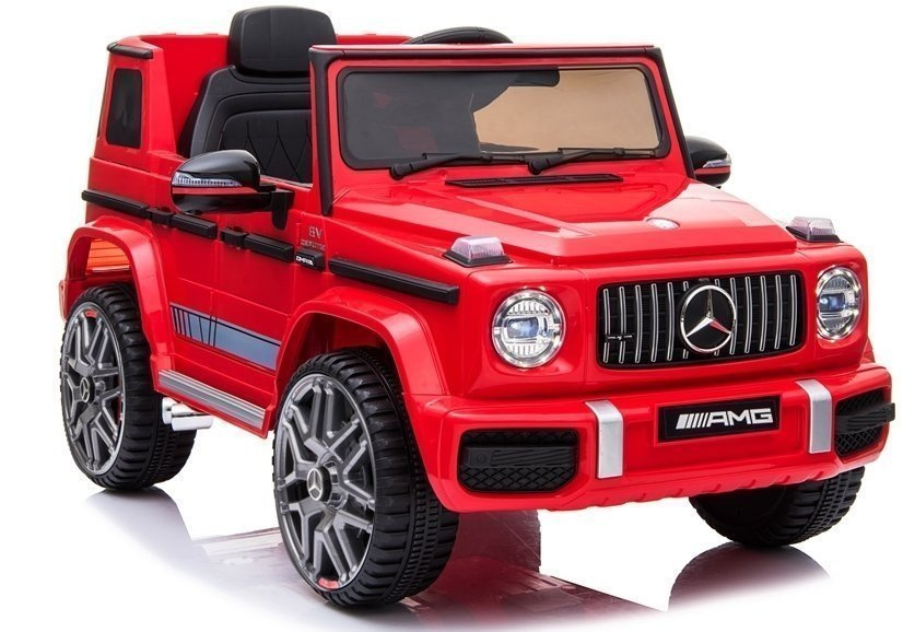 Detské elektrické autíčko Mercedes G63 AMG, červené, 12 V, LEAN CARS, s diaľkovým ovládaním pre deti vo veku 3–7 rokov