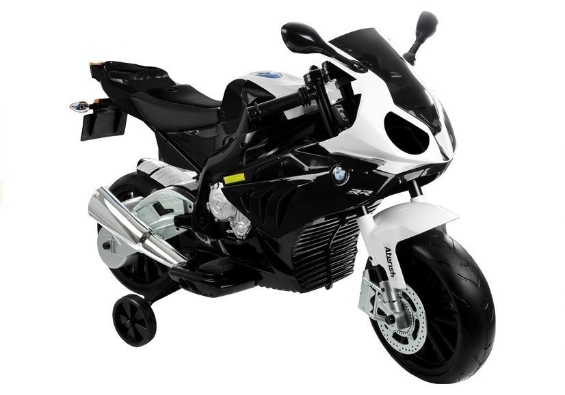 Elektrická motorka BMW S1000RR 12 V, čierna, LEAN CARS – plynulý štart, LED osvetlenie, pre deti vo veku 3–7 rokov