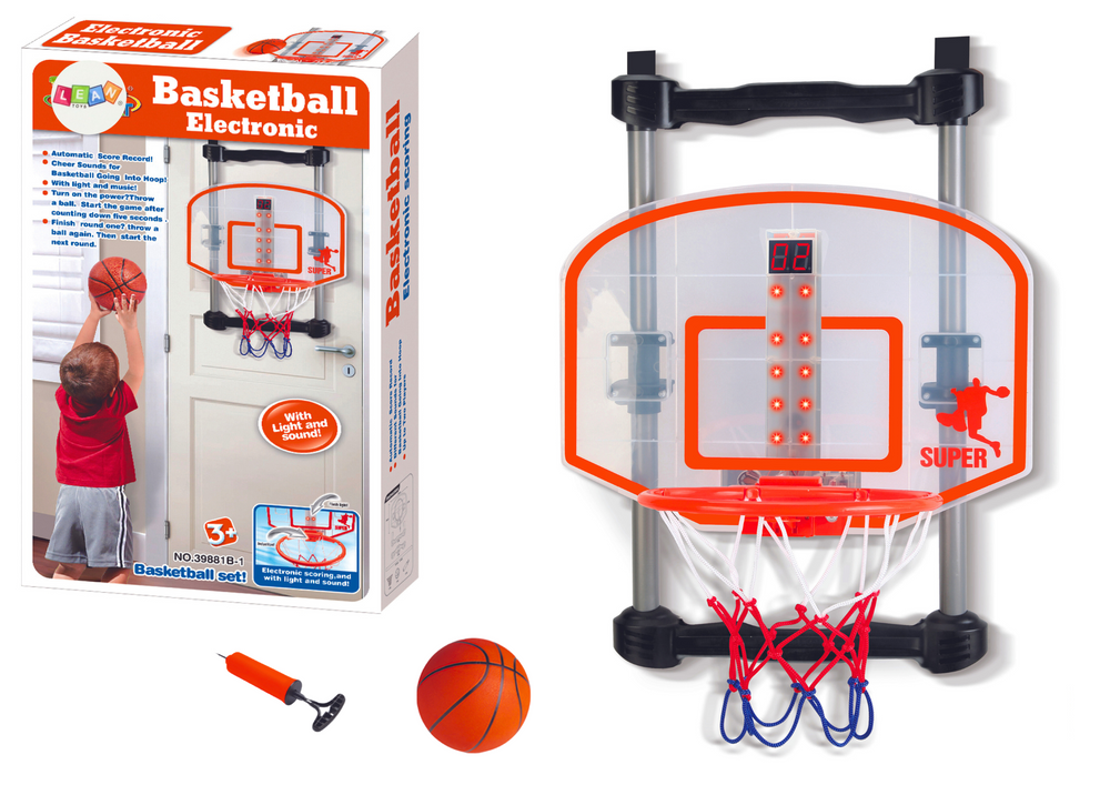 Domácí Basketbalový Koš s Míčem a Pompou Nastavitelný