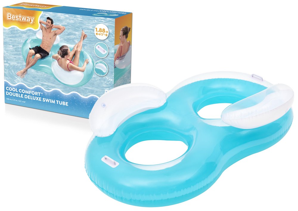 Dvojité nafukovací křeslo Bestway 43009 - 188×117 cm, nosnost 160 kg, s držáky na nápoje