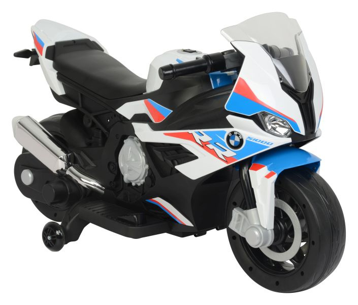 Elektrická motorku BMW S1000RR LEAN CARS, biela, 12 V, pre deti vo veku 3–8 rokov, s LED svetlami a zvukmi