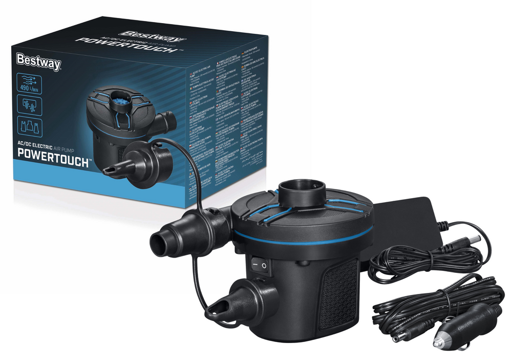 Elektrická pumpa 490 l/min 220/12 V Bestway 62255 – univerzálna pumpa na nafukovanie a vyfukovanie