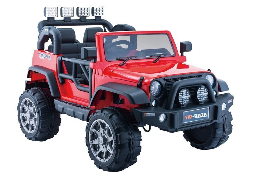 Elektrické autíčko Jeep HP012 červené LEAN CARS – detské autíčko 12 V s diaľkovým ovládaním 2,4 GHz