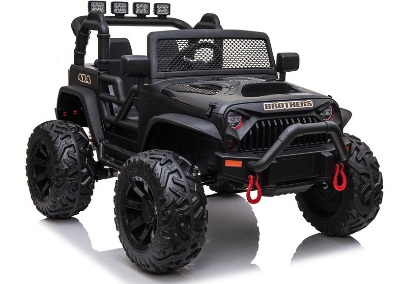 Elektrické autíčko Jeep JC666, čierne lakované – LEAN CARS pre deti vo veku 3–8 rokov s diaľkovým ovládaním