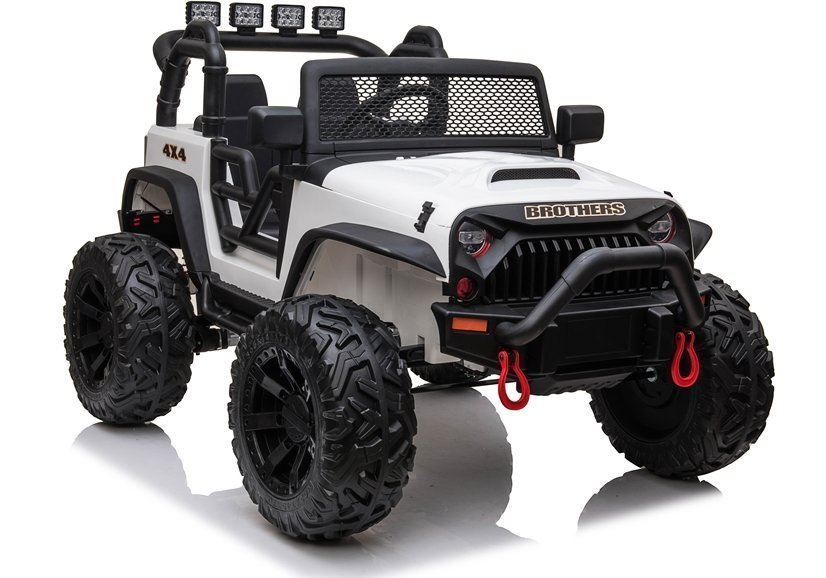 Elektrické autíčko Jeep JC666 LEAN CARS 12 V, biele, s diaľkovým ovládaním pre deti vo veku 3–7 rokov