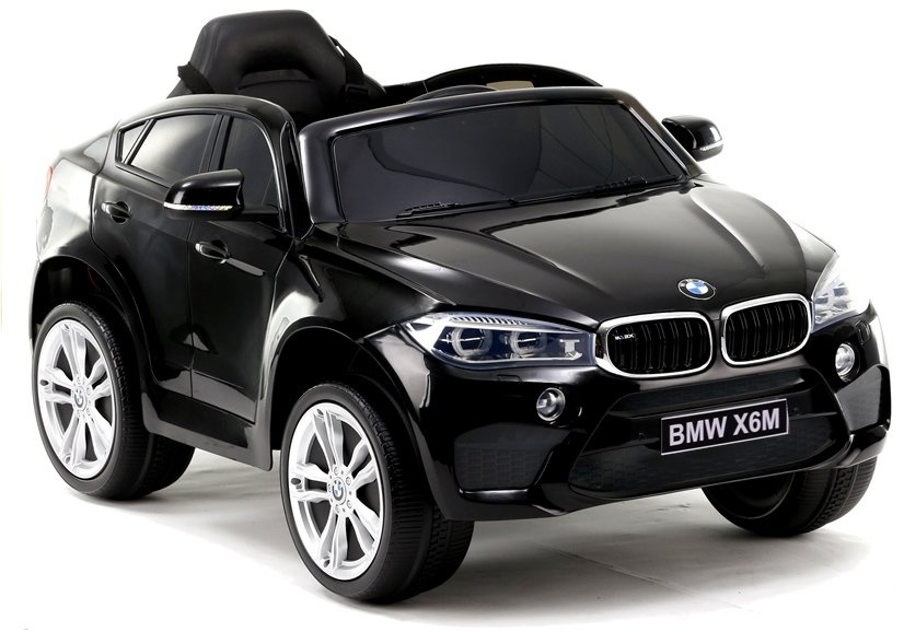 Elektrické auto BMW X6, čierne, 12 V, s koženkovým čalúnením a kolesami z EVA, pre deti vo veku 3–8 rokov, LEAN CARS