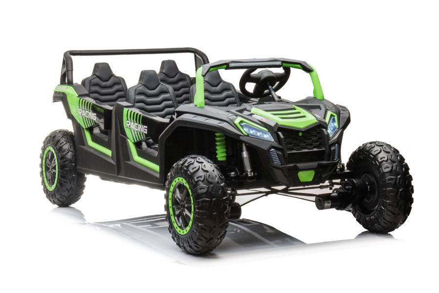 Elektrické auto Buggy A033 4x4 24 V zelené LEAN CARS – pohon všetkých kolies, motory 4×150 W a diaľkové ovládanie pre rodičov