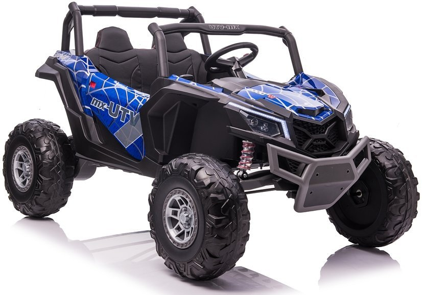 Elektrické auto Buggy UTV-MX LEAN CARS, modré lakované, 2x motor 12 V, diaľkové ovládanie pre rodičov