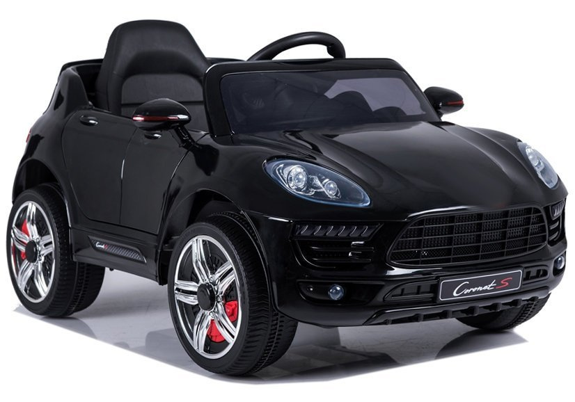 Elektrické auto LEAN CARS Coronet S černé 12V s dálkovým ovládáním pro děti 3-8 let