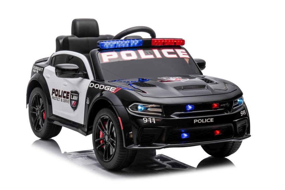 Elektrické Auto Dodge Charger Police Černý LEAN CARS - 12V baterie s dálkovým ovládáním