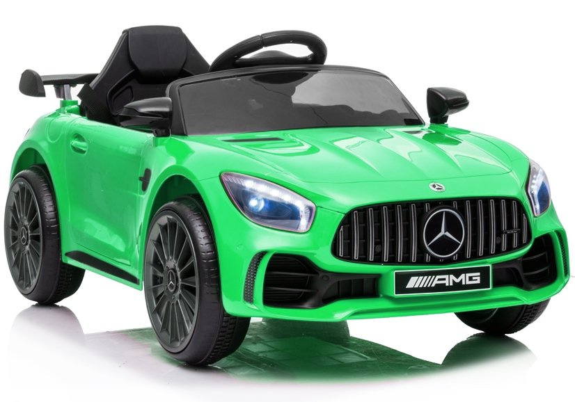 Elektrické auto Mercedes AMG GT R, zelené, 12 V, s diaľkovým ovládaním pre deti vo veku 3–8 rokov