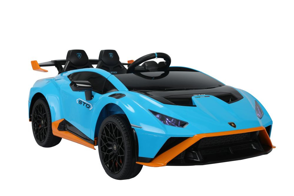 Elektrické auto pro děti Lamborghini STO DRIFT modré - 12V baterie s drift funkcí a dálkovým ovládáním