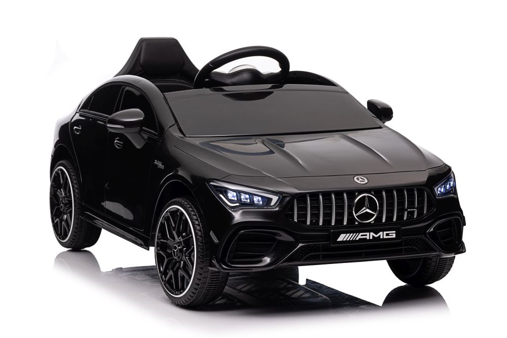 Elektrické auto Mercedes CLA 45s AMG černé lakované 4x4 - LEAN CARS - dětské vozítko na akumulator s dálkovým ovládáním