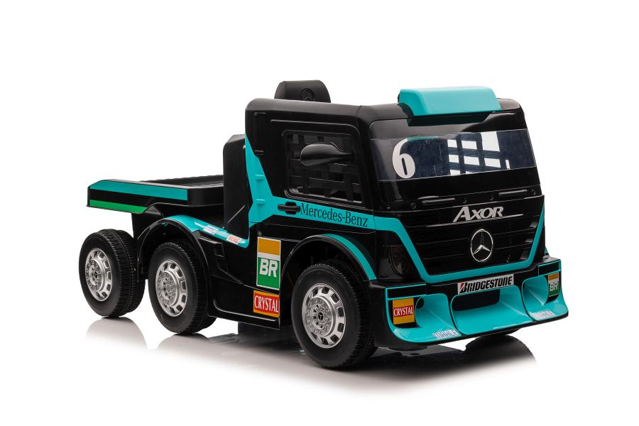 Elektromobil Mercedes XMX622B s prívesom, LCD displej 24 V, modrý, LEAN CARS