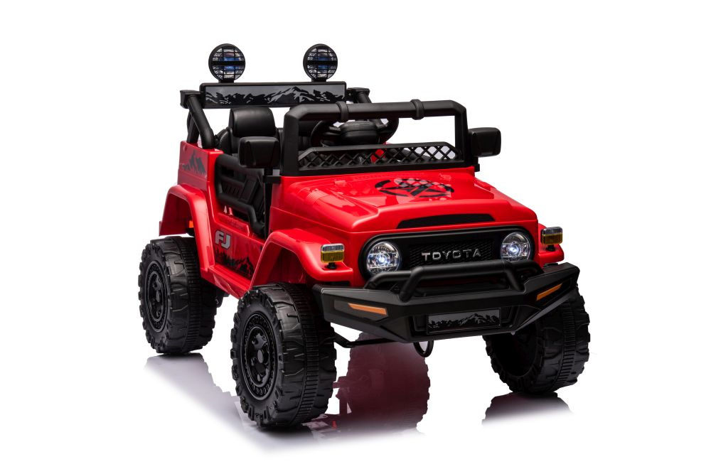 Elektrické autíčko LEAN CARS Toyota FJ, červené, 4x4, s diaľkovým ovládaním – 12 V detské autíčko pre malých dobrodruhov