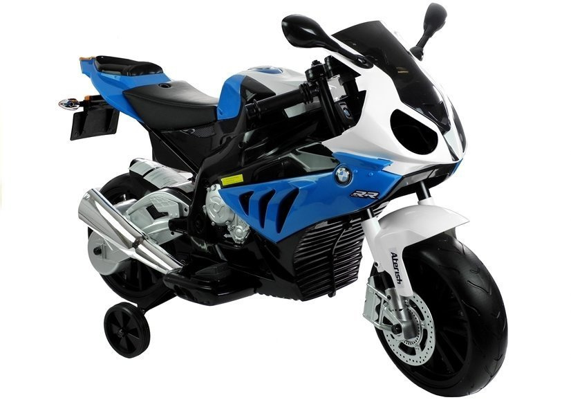 Elektrická motorka BMW S1000RR modrá 6 V – detská elektrická motorka s hudbou pre deti vo veku 3–6 rokov